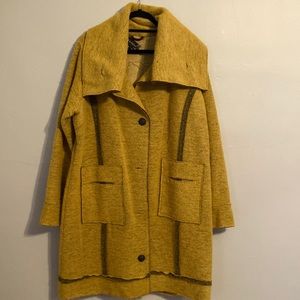 Oversized cowl neck boiled wool coat